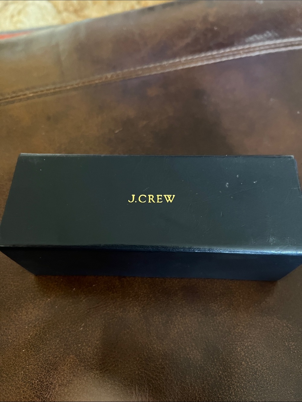 J. Crew Black sunglasses case with Gold Logo